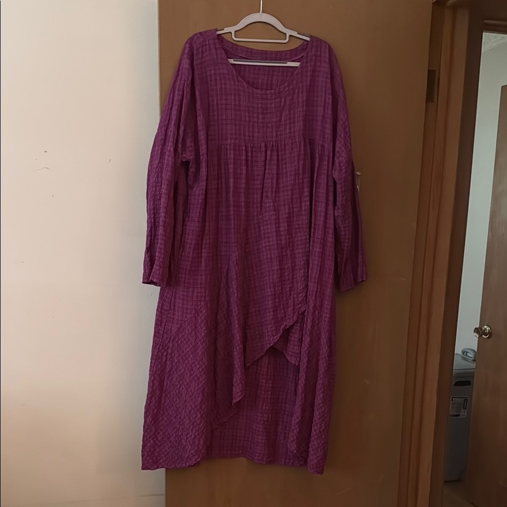 SHEIN High Low Dress in Rich Purple with 3/4 Sleeves